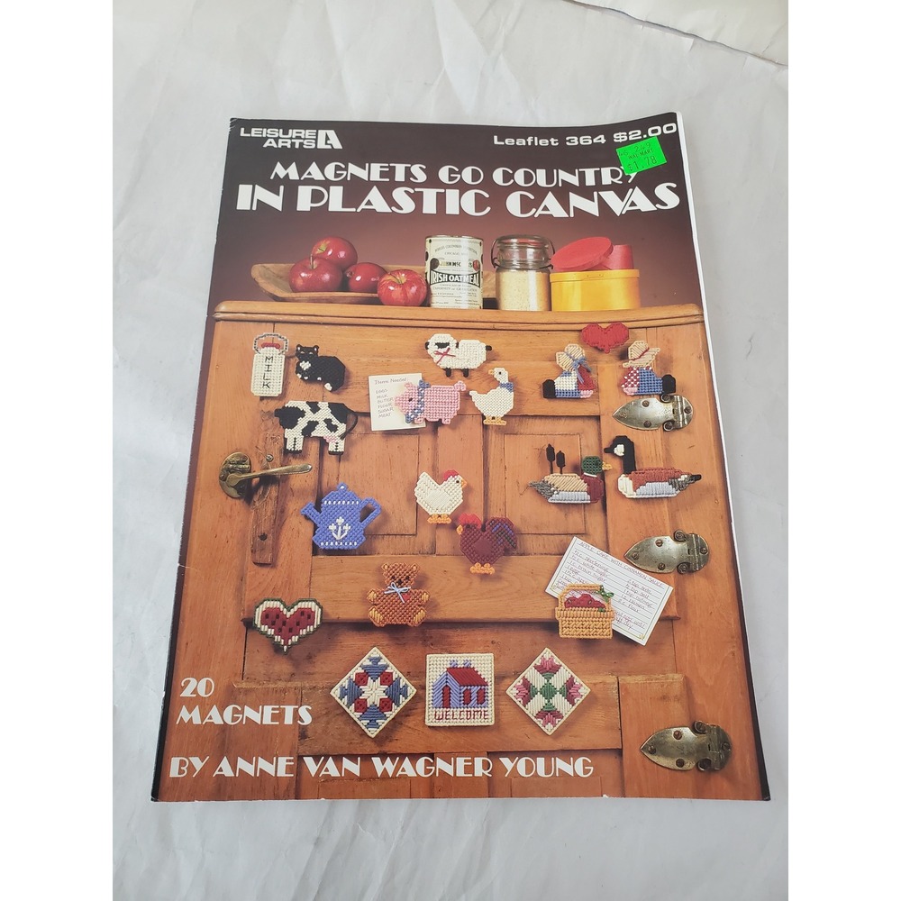 Leisure Arts 364 Magnets Go Country In Plastic Canvas Patterns 1985 Vintage Book